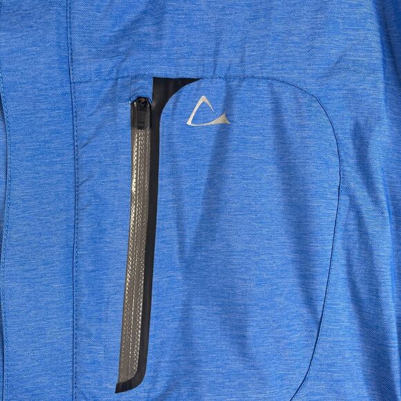 Paradox Full Zip Hooded Rain Jacket Mens XL Zip Pockets Lightweight Blue Coat - Picture 4 of 13